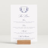 "watercolor flowers crest" - Menu Signs in Dusty Blue by Cass Loh - In Use