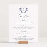 "watercolor flowers crest" - Menu Signs in Dusty Blue by Cass Loh - In Use