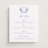 "watercolor flowers crest" - Menu Signs in Dusty Blue by Cass Loh - Front