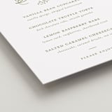 "Garden Script" - Menu Signs in Pistachio by Katherine Moynagh - Detail