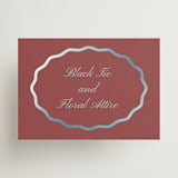 "Scallop Frame" - Mini Enclosure Cards in Burgundy by Baumbirdy - Front