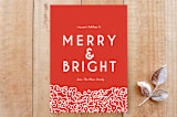 "Merry and Bright Holly" - Cards in Candy Cane Red by Brittany Morse - Front