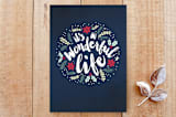 "It's A Wonderful Life Wreath " - Cards in Holiday Navy by Christie Kelly - Front
