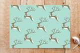"Prancing Deer" - Cards in Frost green by Surface Love - Front