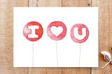"I Heart U Balloons Card" - Cards in Rose by Belia Simm - Front