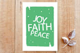 "Joy, Faith & Peace" - Cards in Minty Green by Liza Liss - Front