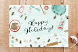 "Baking Christmas Cookies" - Cards in Light Blue by Megan Kelso - Front