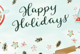 "Baking Christmas Cookies" - Cards in Light Blue by Megan Kelso - Close-Up