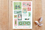 "Christmas Goody Blocks" - Cards in Teal by Megan Kelso - Front