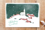 "Snowy Scene 1" - Cards in Dark Teal by Megan Kelso - Front