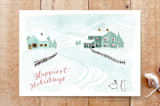 "Snowy Scene 3" - Cards in Light Blue by Megan Kelso - Front