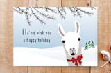 "Llama Holiday" - Cards in Cherry by Elky Ink - Front