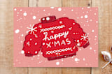 "ugly Christmas sweater red and pink" - Cards in santa red by Jeje - Front