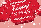 "ugly Christmas sweater red and pink" - Cards in santa red by Jeje - Close-Up
