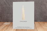 "Landmark Chicago" - Moving Announcements in Gold by Erin Deegan - Front