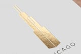 "Landmark Chicago" - Moving Announcements in Gold by Erin Deegan - Close-Up