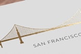 "Landmark San Francisco" - Moving Announcements in Gold by Erin Deegan - Close-Up
