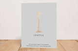 "Landmark Seattle" - Moving Announcements in Gold by Erin Deegan - Front