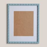 "Blue Beaded Frame with White Mat" - Frames in blue by Lily Field Studio