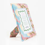 "Hand-Marbled Picture Frame in Lilac Blues, 4x6" - Frames in blue by Inner Child