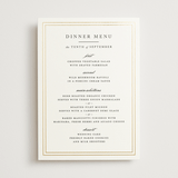 "Eloquence" - Foil-Pressed Menus in Snow by Kimberly FitzSimons - Front