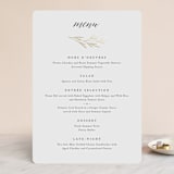 "Gilded Leaves" - Foil-Pressed Menus in Classic White by Kelly Schmidt - Front