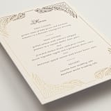 "Royalty" - Foil-Pressed Menus in Cream by Jen Owens - Detail