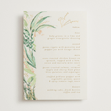 "fresh tropical" - Foil-Pressed Menus in Greenery by Phrosné Barwood - Front
