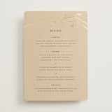 "Floral Enlace" - Foil-Pressed Menus in Blanc by Pati Cascino - Front