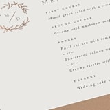 "Tradition" - Foil-Pressed Menus in Almond by Leah Bisch - Detail