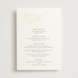 "The Wedding" - Foil-Pressed Menus in Marshmallow by Kaydi Bishop - Front