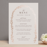 "Autumnal Arch" - Foil-Pressed Menus in Blush by Hooray Creative - Front