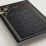 "Nouveau flowers" - Foil-Pressed Menus in Navy by Ana de Sousa - Detail