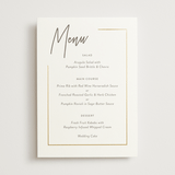 "Balanced" - Foil-Pressed Menus in Milk White by Robin Ott - Front
