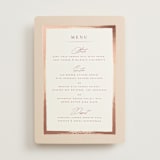 "Romantic Frame" - Foil-Pressed Menus in Peony by Wildfield Paper Co - Front