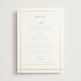 "Classic Line Frame" - Foil-Pressed Menus in Silk by Wildfield Paper Co - Front