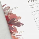 "Autumn Hymnal" - Foil-Pressed Menus in Blush by Leah Bisch - Detail