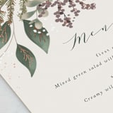 "evergreen" - Foil-Pressed Menus in Shamrock by Leah Bisch - Detail