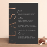 "Finley" - Foil-Pressed Menus in Graphite by Kristie Kern - Front