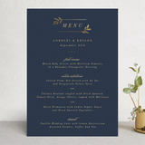 "Botanical Ampersand" - Foil-Pressed Menus in Navy by Hooray Creative - Front