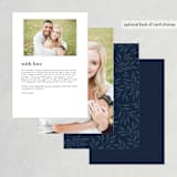 "Botanical Ampersand" - Foil-Pressed Menus in Navy by Hooray Creative - Back of Card Options
