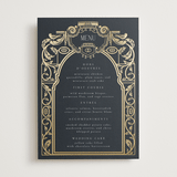 "Mirror" - Foil-Pressed Menus in Onyx by Ana de Sousa - Front