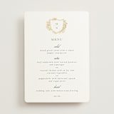 "Heritage" - Foil-Pressed Menus in Honeysuckle by Leah Bisch - Front