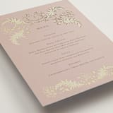 "French Train" - Foil-Pressed Menus in Rose by Ani Somi - Detail