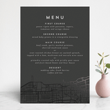 "Chicago" - Foil-Pressed Menus in Onyx by Erin Deegan - Front