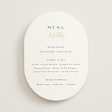 "Petite Sprig" - Foil-Pressed Menus in Black Dahlia by Olivia Raufman - Front