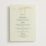 "All Tied Up" - Foil-Pressed Menus in Champagne by Chris Griffith - Front