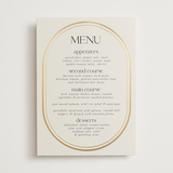 "oval" - Foil-Pressed Menus in Sandstone by Lori Wemple - Front