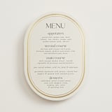 "oval" - Foil-Pressed Menus in Sandstone by lori jacobs wemple - Front