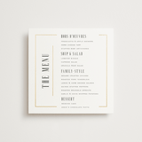 "Documentary" - Foil-Pressed Menus in Lily by Heather Schertzer - Front